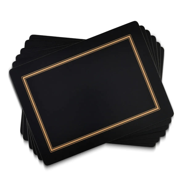 Classic Black Placemats - Set of 6