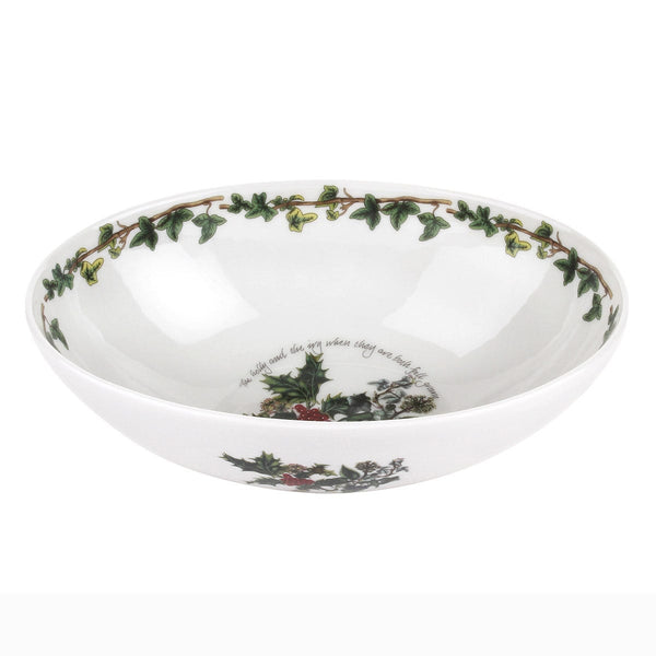 Holly and Ivy 9" Oval Bowl