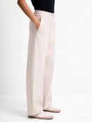 Tasher Wide Leg PU Trouser - Taupe Grey