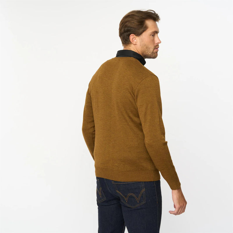 Plain V Neck Jumper - Nutmeg