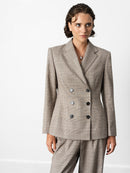 Chester Check Cinched Blazer - Brown Multi