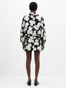 Lora Poly Jacquard Bomber Jacket - Porcelain Cream/black