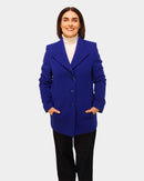 Round Neck Coat - Electric Blue
