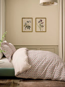 Ribbon Lattice 100% Cotton Duvet Cover Set - Mulberry