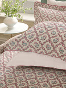 Ribbon Lattice 100% Cotton Duvet Cover Set - Mulberry