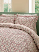 Ribbon Lattice 100% Cotton Duvet Cover Set - Mulberry