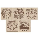 Engraved Xmas Wooden Cube Cookie Stamp with Cutter