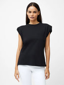 Rallie Shoulder Pad Tank Top - Black