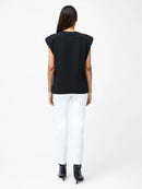 Rallie Shoulder Pad Tank Top - Black
