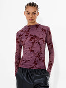 Kenny Mesh Velvet Burnout Top - Multi