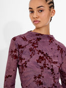 Kenny Mesh Velvet Burnout Top - Multi