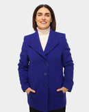 Round Neck Coat - Electric Blue