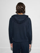 Wren Sleeve Trim Detail Hoodie - Navy/black