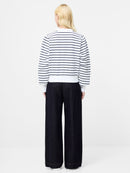 Sunday Sweat Striped Sweatshirt - Linen White/blue