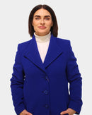 Round Neck Coat - Electric Blue