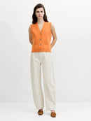 Missy Knit Waistcoat - Saffron Orange