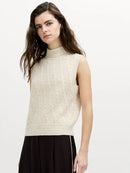 Charlene Lofty Cable Vest - Cashew Netral