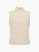 Charlene Lofty Cable Vest - Cashew Netral