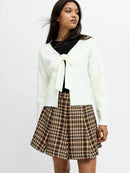 Kittle Bobble Scarf Tie Top - Porcelain Cream