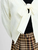 Kittle Bobble Scarf Tie Top - Porcelain Cream