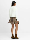 Kittle Bobble Scarf Tie Top - Porcelain Cream