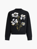 Oriana Floral Neck Jumper - Black/khaki
