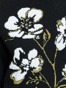 Oriana Floral Neck Jumper - Black/khaki