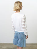 Krista Lace Mix Cardigan - Summer White