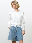 Krista Lace Mix Cardigan - Summer White