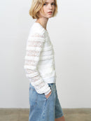 Krista Lace Mix Cardigan - Summer White