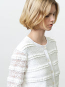 Krista Lace Mix Cardigan - Summer White