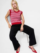 Klara Striped Sleeveless Jumper - Violet Pink/lipstick