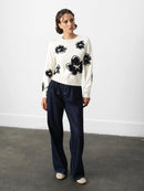 Paisley Floral Jacquard Jumper - White Multi
