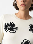 Paisley Floral Jacquard Jumper - White Multi
