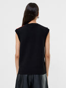 Varli Colour Blocking Knit Vest - Black Flame Camel