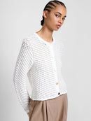 Janai Textured Cardigan - Winter White