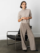 Kezia Mock Neck Top - Almond Neutral