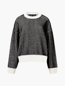 Jullie Round Neck Jumper - Blackout/winter White