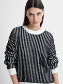 Jullie Round Neck Jumper - Blackout/winter White