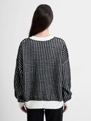 Jullie Round Neck Jumper - Blackout/winter White