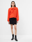 Varli Tie Neck Cardigan - Flame Orange