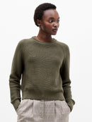 Lily Mozart Round Neck Jumper - Khaki Green