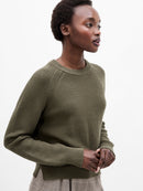 Lily Mozart Round Neck Jumper - Khaki Green