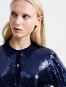 Hannah Sequin Shirt - Navy