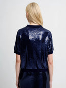 Hannah Sequin Shirt - Navy