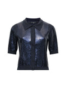 Hannah Sequin Shirt - Navy