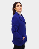 Round Neck Coat - Electric Blue
