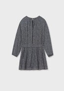 Pleated Print Dress - Petroleum