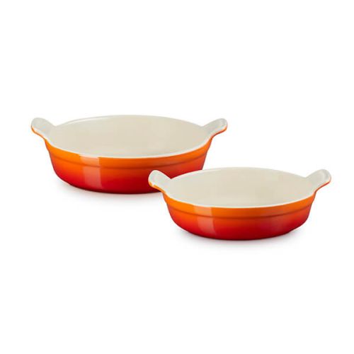 CHEFS SPECIAL PRICE - Set of 2 Deep Round Dishes 20cm - Volcanic