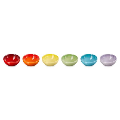 Set of 6 Rainbow Pinch Bowls
